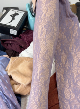 紫色蕾丝小花薄绒