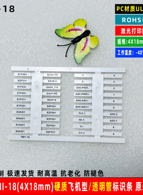 TMI-18PC适合摩尔 菲尼克斯 魏德米勒透明异型电缆套管标识4X18mm