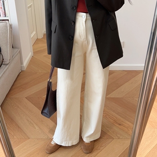 新款 长裤 法式 阔腿裤 0.68KG 慵懒风中高腰纯色休闲裤 春装