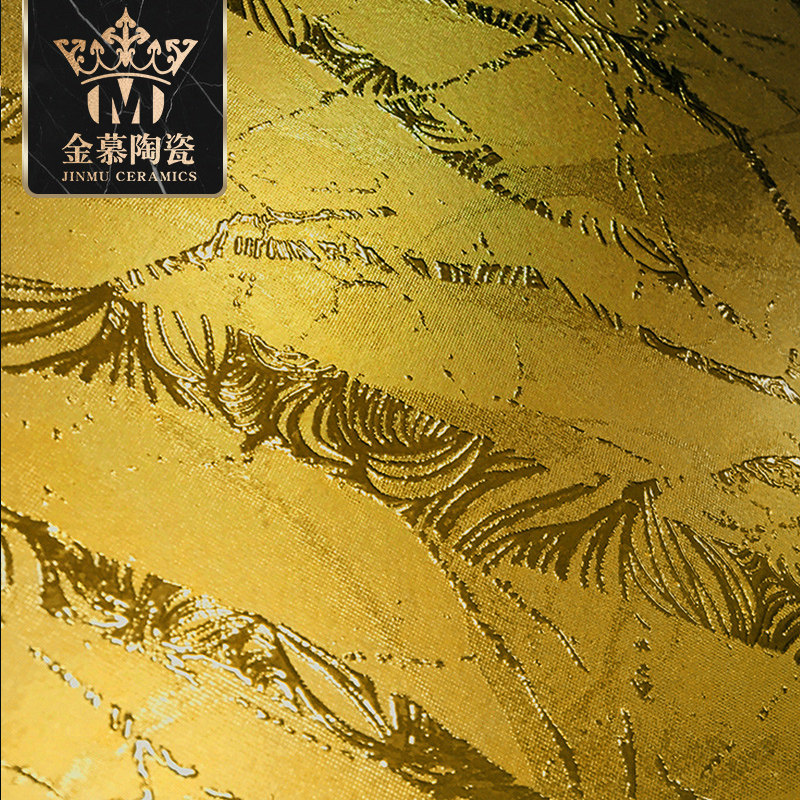 奢华豪宅镀金仿壁纸背景墙瓷砖肌理图案酒店别墅墙面砖哑光30X6i.