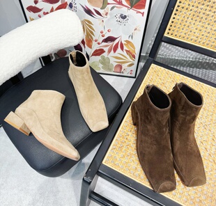 2025新款 筒靴 极简小方头内增高长筒靴女真皮骑士靴裤