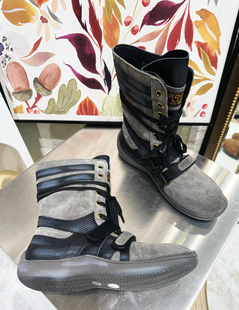 拳击靴 显瘦中筒骑士靴棕色马丁靴 2025新款 真皮西部牛仔靴女新款