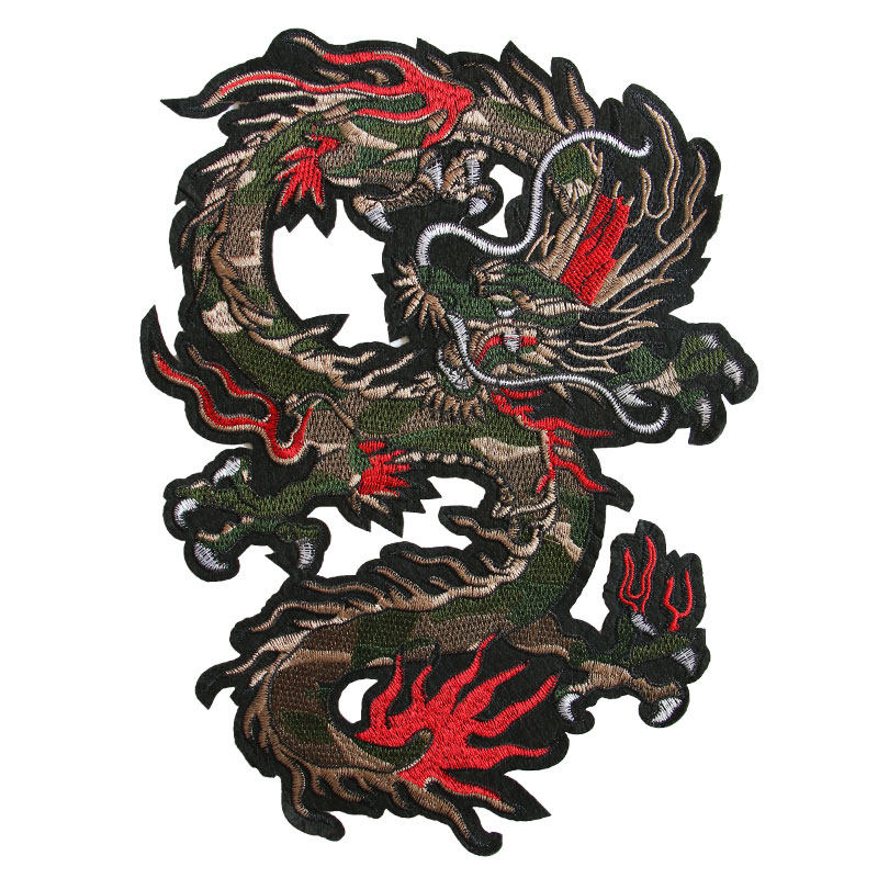 中国风刺绣青龙布贴龍纹补丁贴花服装旗袍汉服装饰辅料修补破洞贴