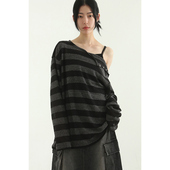 shoulder stripe knit open unisex