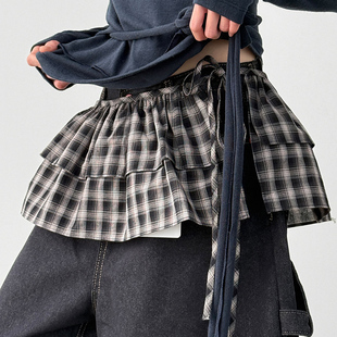 check can-can layered skirt