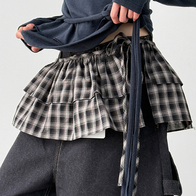 check can-can layered skirt