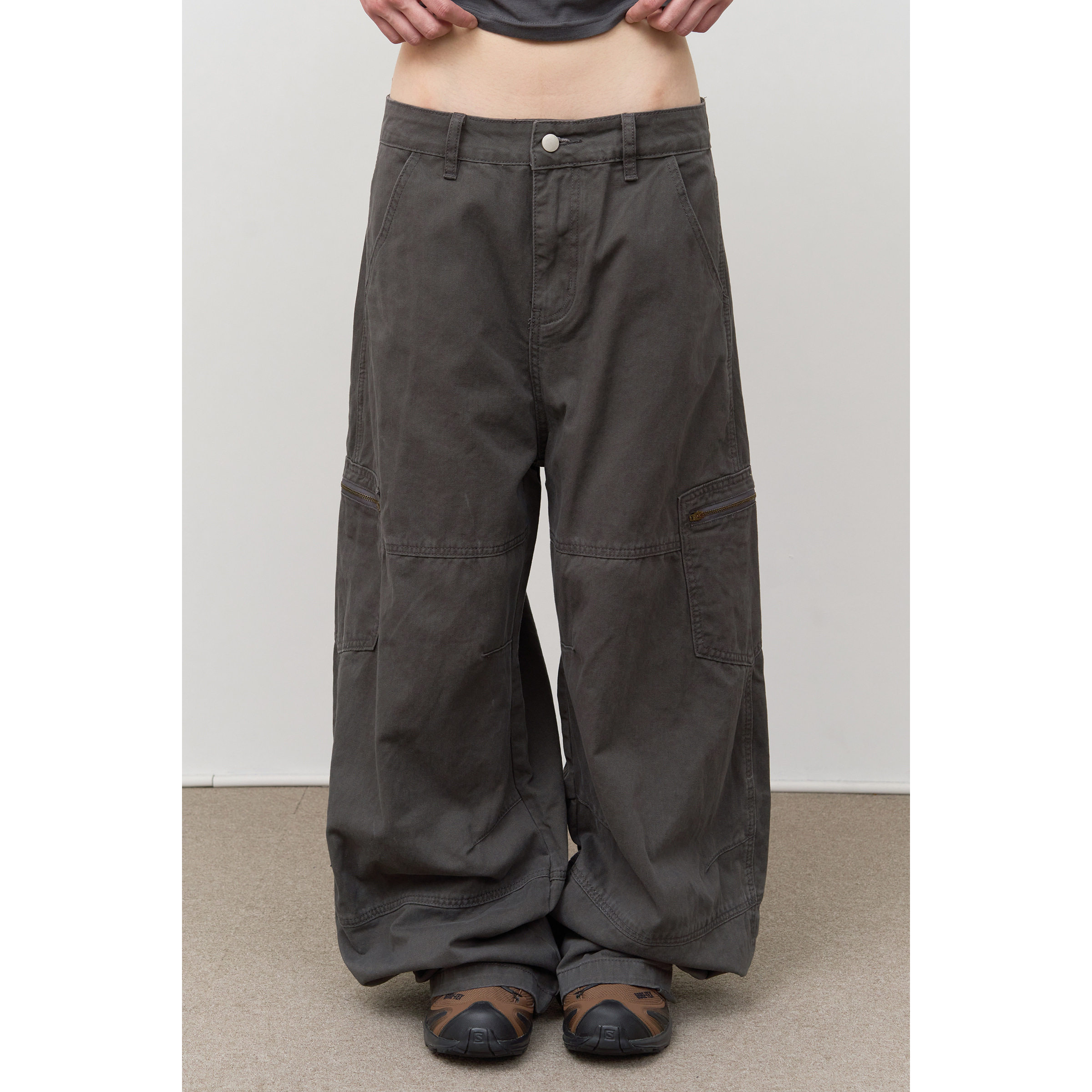 Pepo Pigment Zipper Pants (2color)