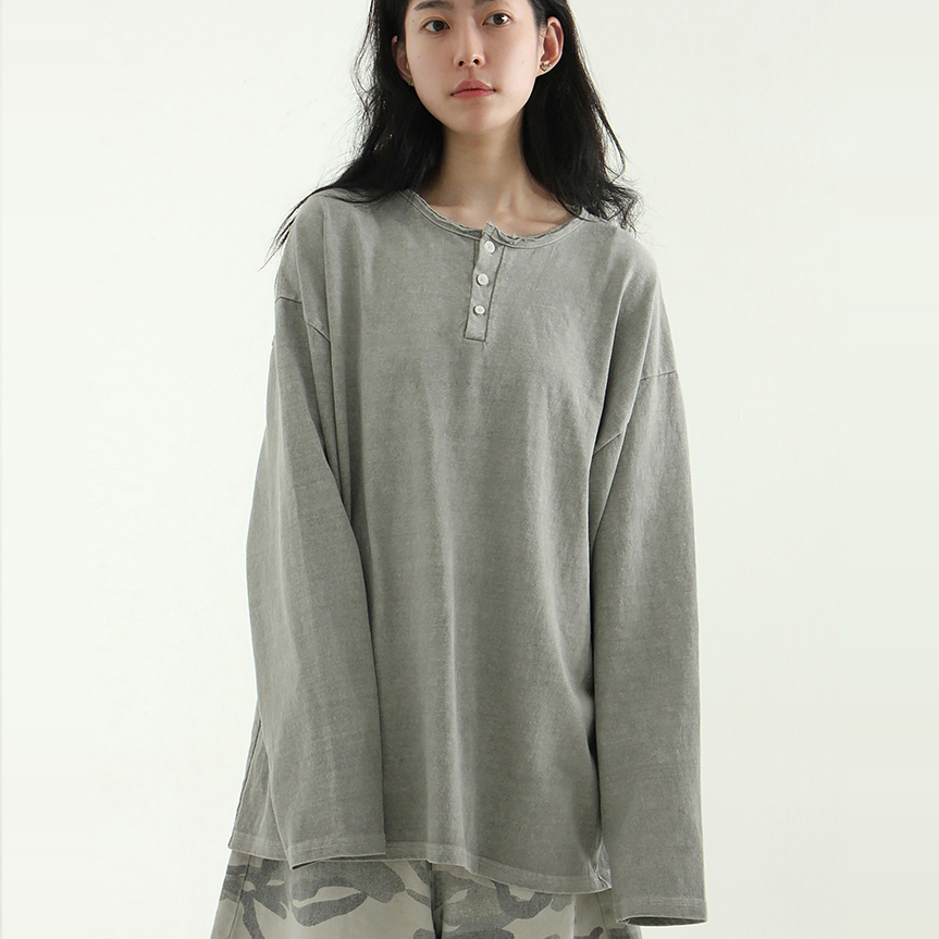 henly neck pigmented cotton tee (unisex)