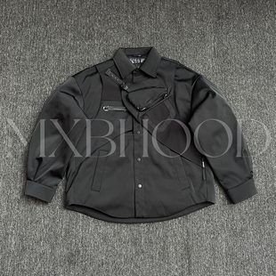 【阿信】黑甲卫设计立体小众潮牌高品衬衫领阔版廓形不规则羽绒服