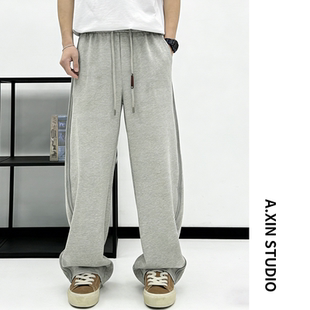 【直筒休闲裤】春季男士棉感直筒休闲裤洗水喷马骝渐变弯刀设计