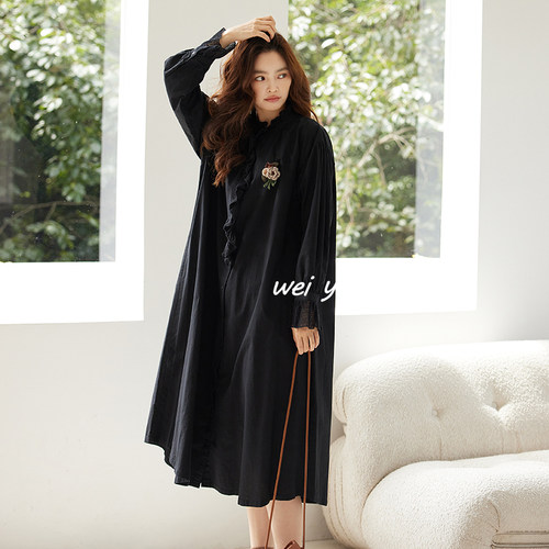 大码女装设计感棉布连衣裙