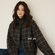 薇语大码 上衣女呢子风衣 夹克2025秋冬新款 女装 格子毛呢外套短款
