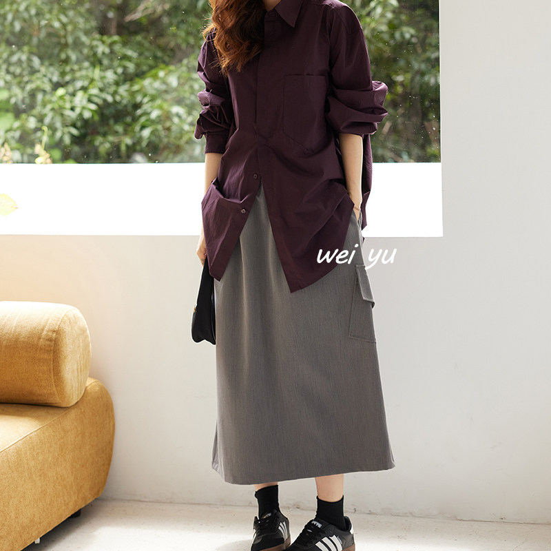 薇语大码女装高级感工装裙子2025春新款A字裙口袋休闲百搭半身裙,女装/女士精品,大码半身裙,淘宝优惠券,粉丝福利购,淘宝优惠卷