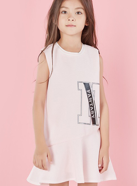inf因否品牌童装捡漏女童连衣裙夏季背心裙女孩白色百褶裙6155069