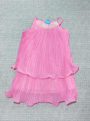 哈比象捡漏女宝宝雪纺连衣裙女童吊带裙粉红色 100码处理