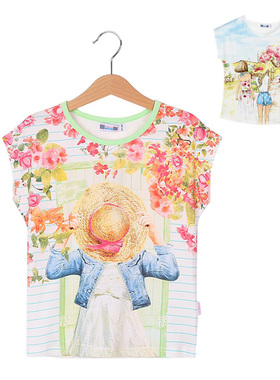 铅笔俱乐部品牌童装女童T恤衫夏季女孩半袖衫卡通印花162004动漫