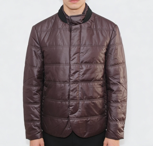 宾宝品牌男装处理 男士薄棉衣男生棉服短款棉袄酒红色修身上衣