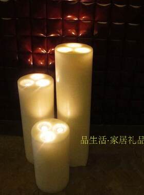 无烟氛围感婚庆酒吧圆柱形大蜡烛