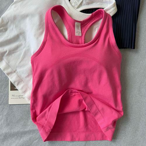 美背一体式运动背心女紧身工字背瑜伽服速干排汗透气跑步健身衣