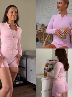 DFYNE新款立领健身长袖拉链普拉提训练服外套女收腰上衣紧身弹力