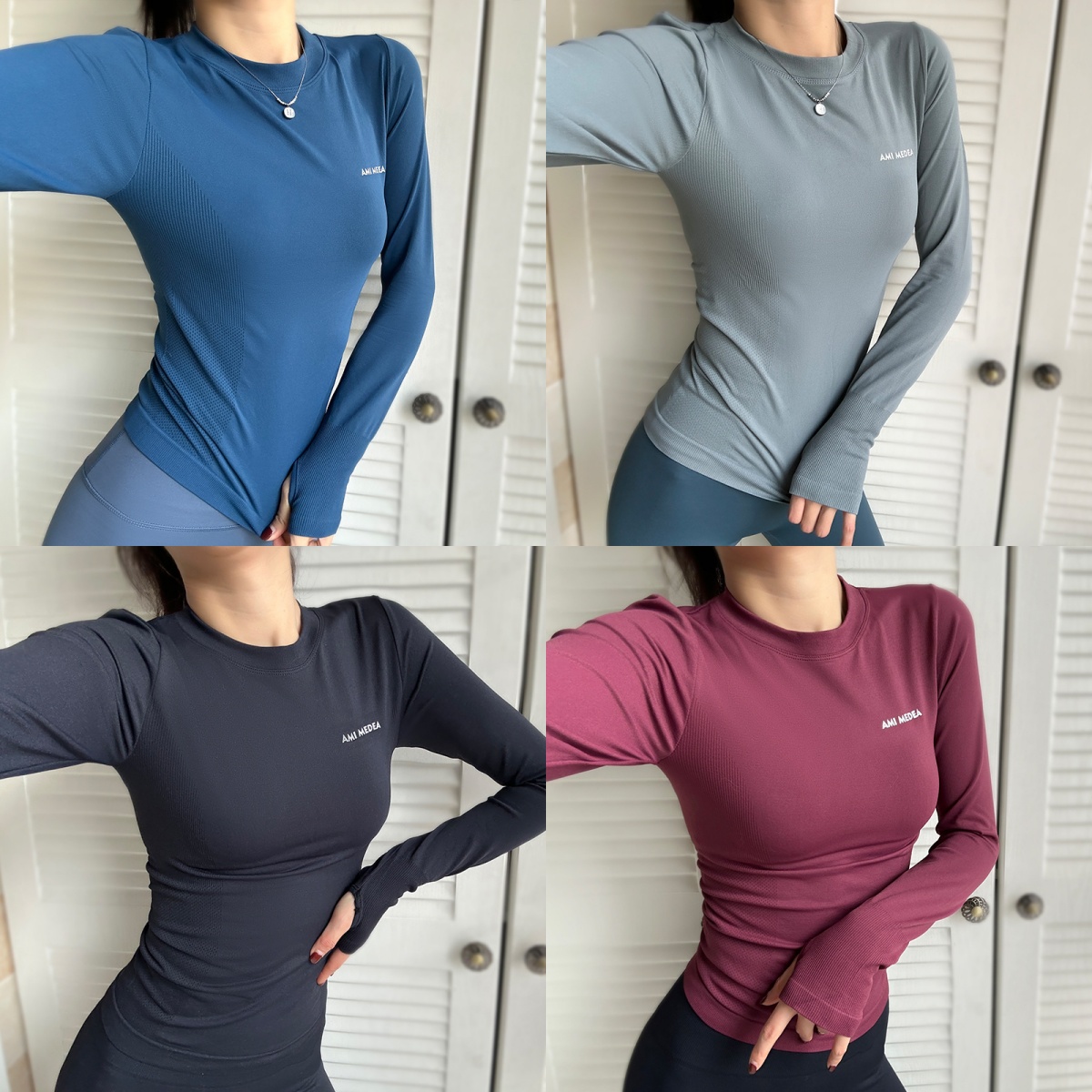 瑜伽服长袖弹力速干紧身健身服