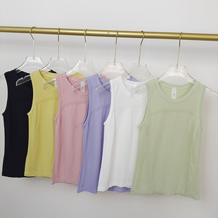 速干弹力显瘦跑步训练外穿健身衣夏季 瑜伽服上衣无袖 运动背心薄款