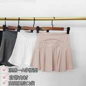 裸感运动短裙高腰防走光女带口袋速干防晒晨跑训练普拉提健身裙裤