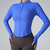 塑形瑜伽外套拉链欧美女运动显瘦修身 上衣跑步百搭健身服速干 长袖