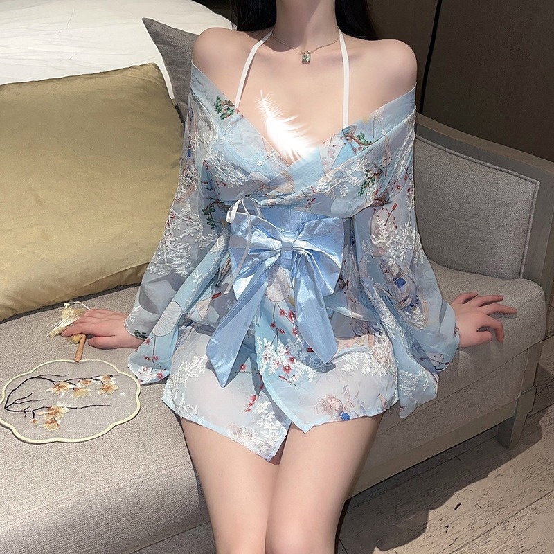 日系浴袍甜美性感樱花少女和服睡睡衣/家居服套装
