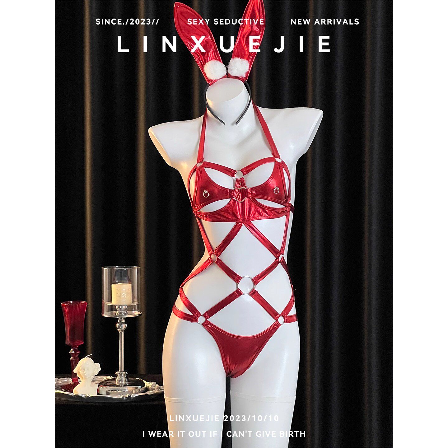 情人节红色圣诞节套装兔女郎cosplay服装性感制服女装纯欲睡衣女