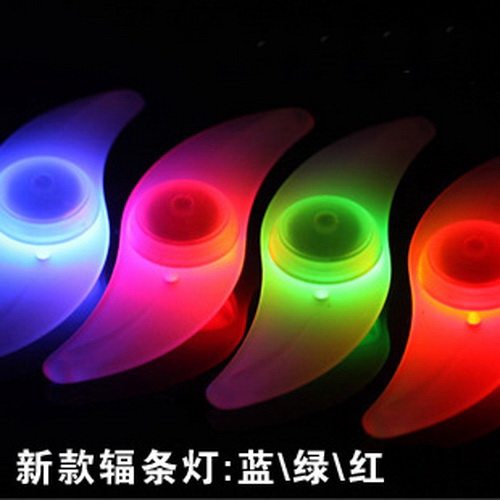 月亮湖骑行装备 自行车柳叶辐条灯自行车灯风火轮警示灯单车配件