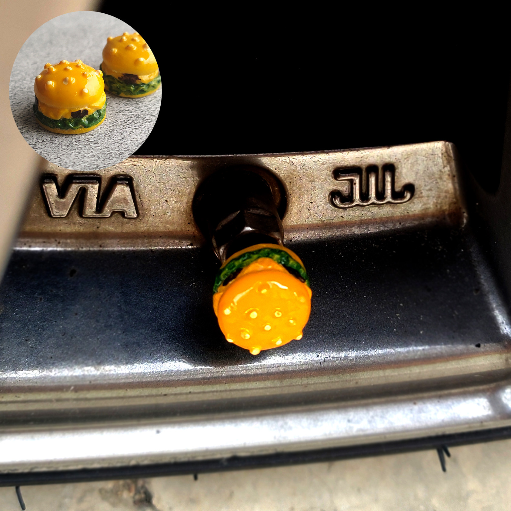 汽车单车装饰机车摩托芯帽盖改装轮胎汉堡气嘴帽气门芯帽盖