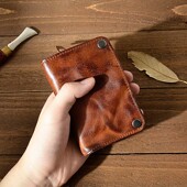 男士 真皮收纳包大容量植鞣牛皮零钱包女卡包头层牛皮汽车钥匙包男