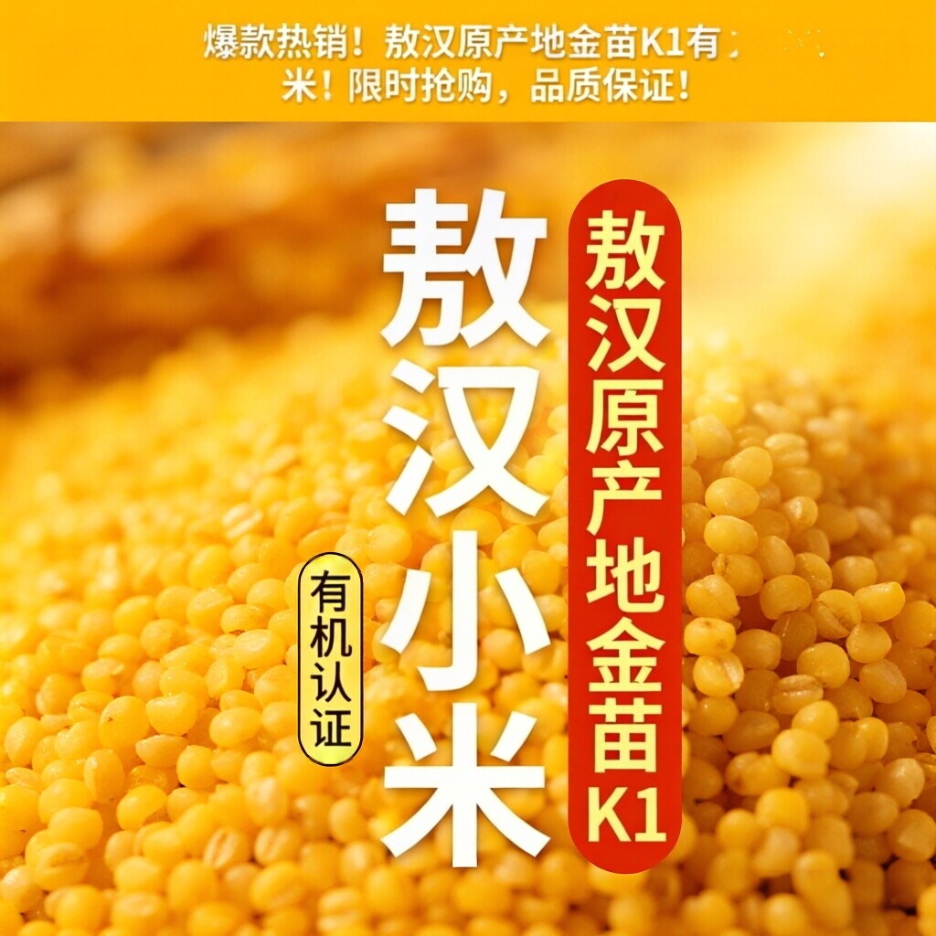 赤峰敖汉有机黄小米新米500g/袋正宗内蒙特产小米杂粮真空包装