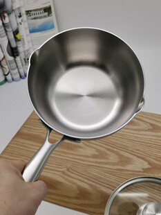 伦凯LUNKAI304不锈钢小炒锅小资锅雪平锅煎炒锅多用锅无涂层24CM