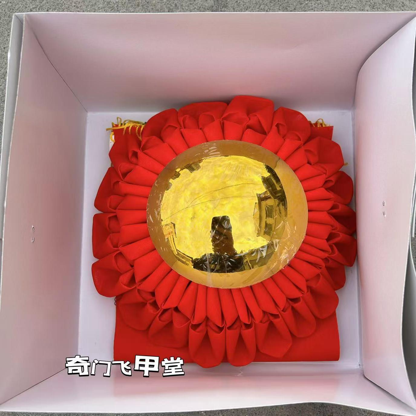 佛具8号大红花球神台装饰