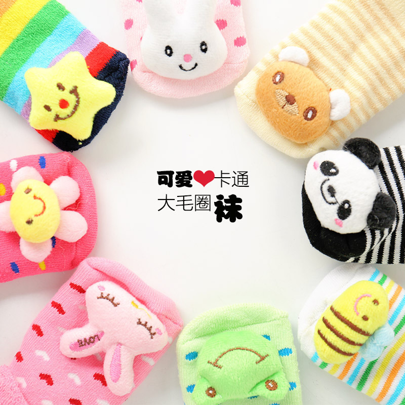 卡通毛圈兒童短襪 秋冬加厚地板襪防滑點膠寶寶保暖學步鞋襪Y3035