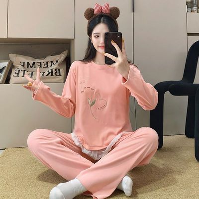 睡衣女款春秋季德绒2025新款冬天灰色圆领套头加厚家居服两件套装