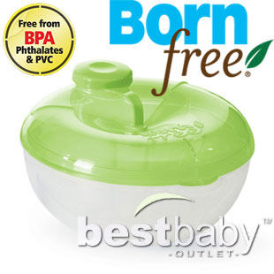 美国进口BornFree分隔式便携奶粉盒零食碗碗形三格大容量不含BPA