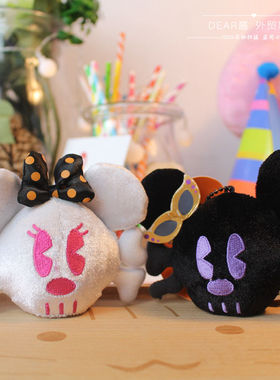 日单　万圣节限定米奇米妮公仔　米老鼠玩偶大头挂件毛绒小挂件　