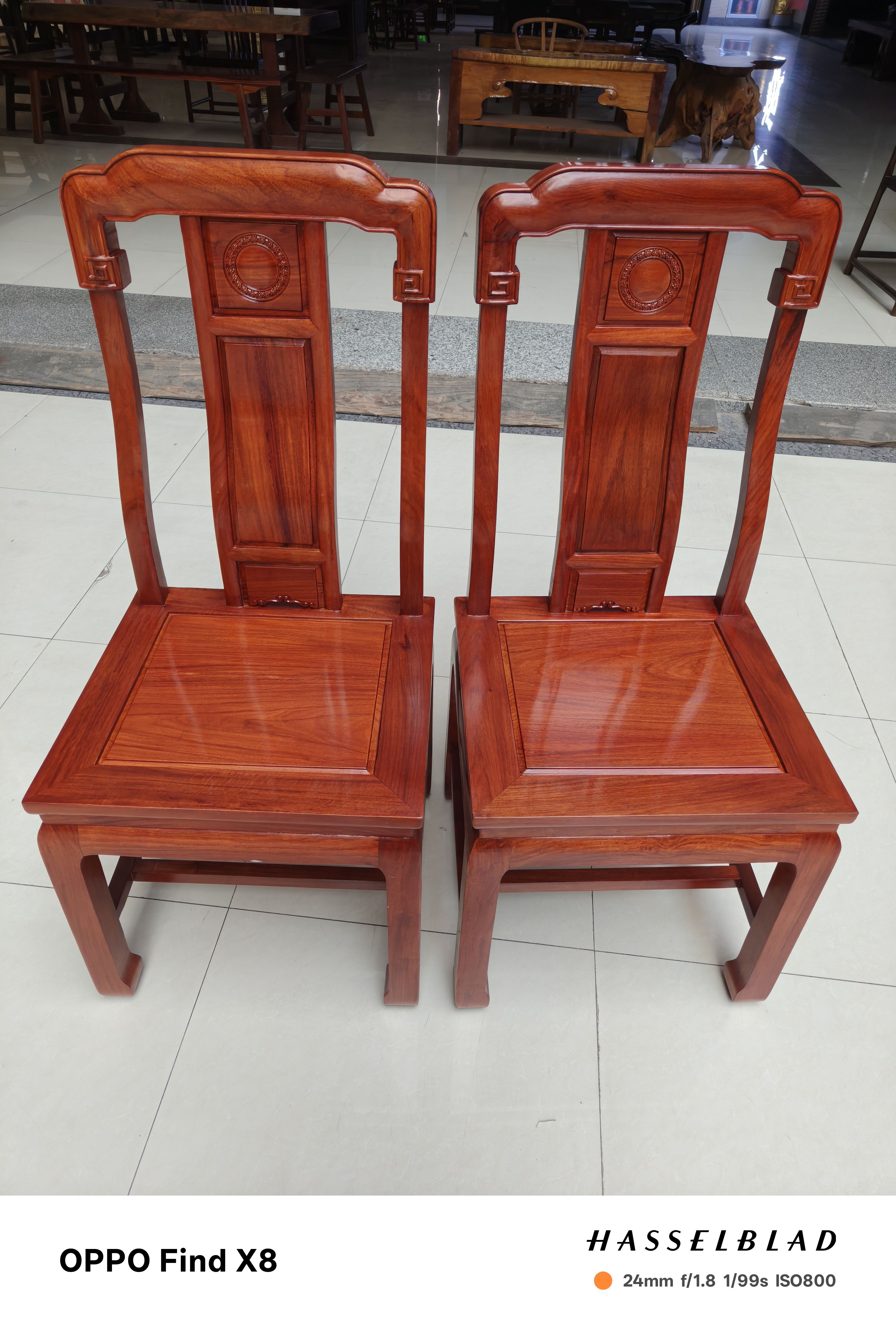 缅花大果紫檀国色天香椅子 成品一对包邮 国标红木餐椅