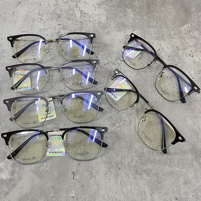 法雷奥男眉毛框纯钛小框眼镜框