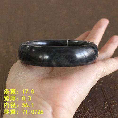 高密度脂份老熟钢板料墨玉手镯