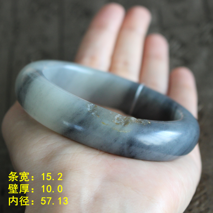 妖孽水墨花色密度开仓籽料手镯