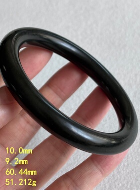 60.44高密度259黑青玉籽料手镯