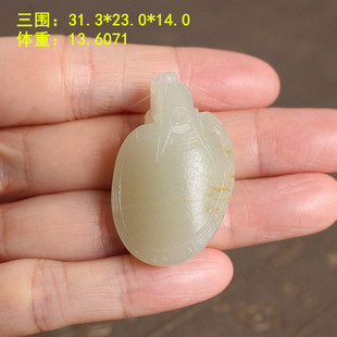 N脂份很优秀 白玉籽料有原皮龙龟挂件朕®开仓新疆和田玉