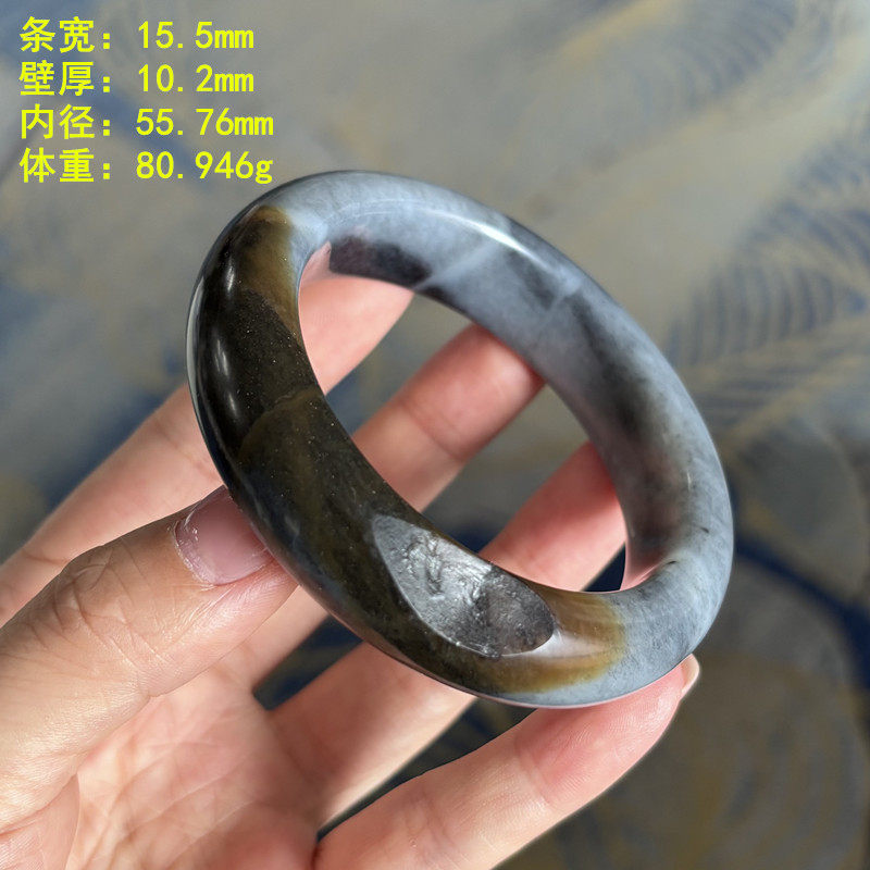 L55.76糖青花籽料手镯 有原皮朕® 新疆和田玉8-6
