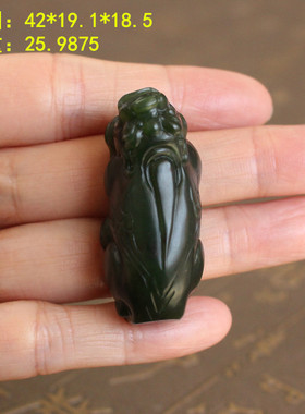 N密度脂份双高！老熟碧玉籽料貔貅挂件有原皮 和田玉 朕®开仓