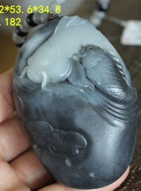 稀有籽料黑白分明高密度朕开