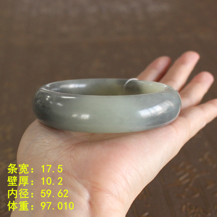 L59.62 高脂份水墨花色青花籽料手镯 和田玉 朕®